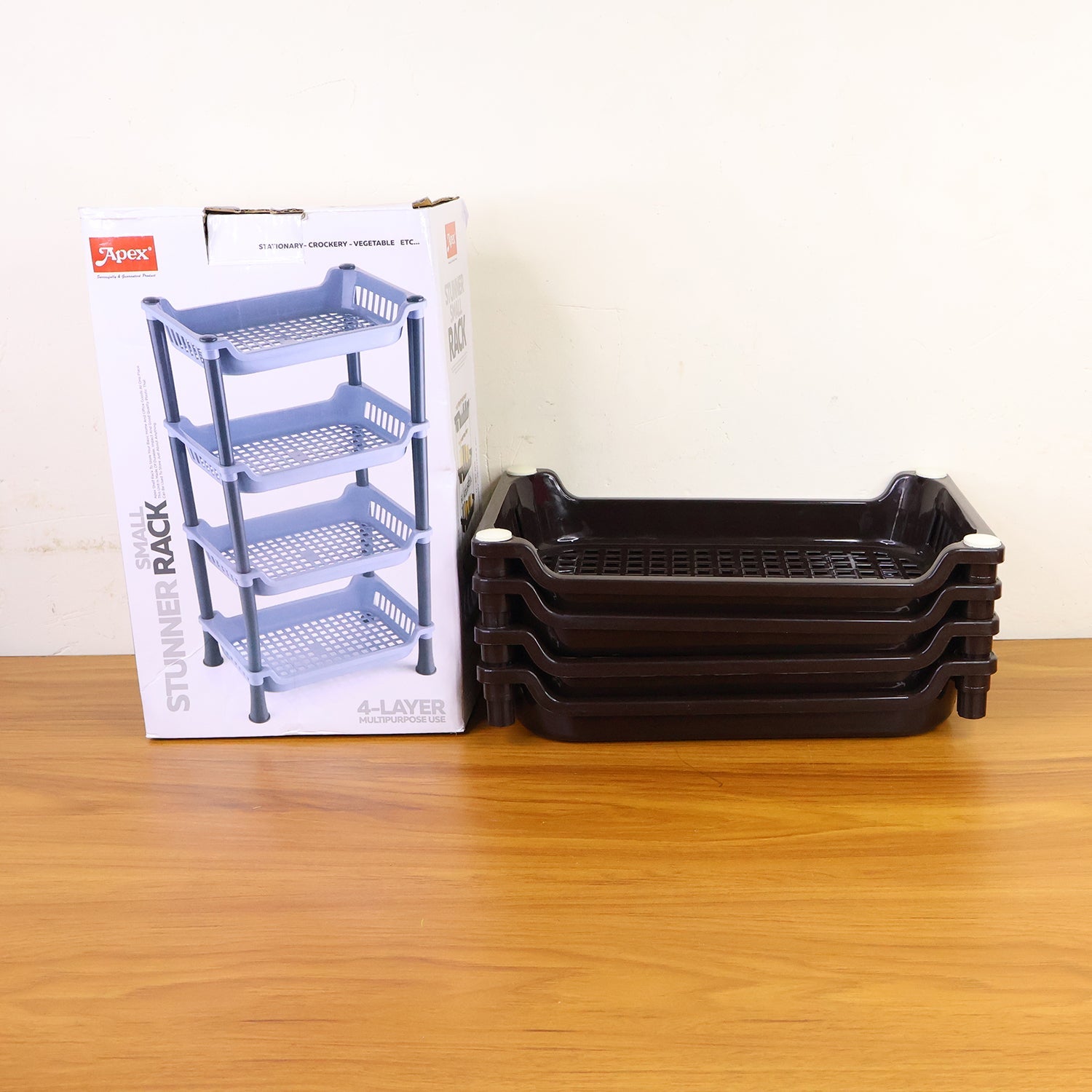 Apex 4-Layer Small Multipurpose Plastic Storage Rack Apex 4-Layer Small Multipurpose Plastic Storage Rack